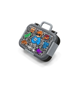 CORAL HIGH 39150 KIDS GRAFİTİ AYICIK DESENLİ 2 BÖLMELİ PASLANMAZ ÇELİK YEMEK KABI