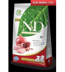ND Tahılsız Puppy Tavuk Etli Narlı Yavru Köpek Maması 1 Kg AÇIK