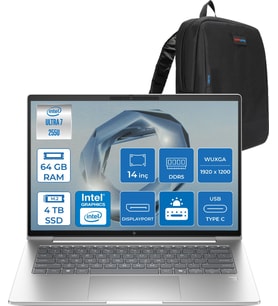 Hp Elitebook 6 G1I Intel® Core Ultra 7 255U 64GB Ddr5 4tb SSD 14" Wuxga (1920 x 1200), IPS 400 Nits  Freedos Taşınabilir Bilgisayar C9XW2ETF20+ZETTAÇANTA