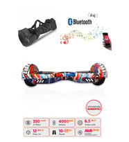 Elektrikli Kaykay Hoverboard Full Ledli Bluetooth Hoparlörlü 6.5 Inch Çanta Hediyeli D09