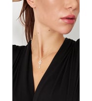 Anahtar Motifli Zirkon Taşlı Kadın Gümüş Kolye Vkk-4456