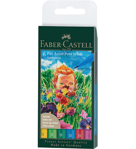 Faber-Castell Pitt Artist Pen Çizim Kalemi Fırça Uçlu Bahar Serisi 6'lı