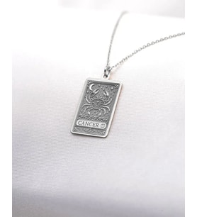 Kişiye Özel Yengeç Burcu Tarot Kart Kolye 925K Gümüş