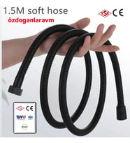 Shower Bath Hose Black 150 Cm