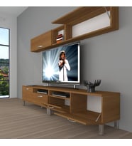 Decoraktiv Eko 5200 Slm Krom Ayaklı Tv Ünitesi Tv Sehpası (Ceviz)