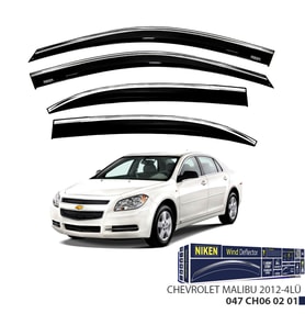 Chevrolet Malibu Kromlu Cam Rüzgarlığı 4'lü 2012+ sonrası uyumlu