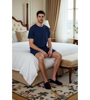 Erkek Casual Relaxed Fit Pijama Takımı Bisiklet Yaka Fonksiyonel Dayanıklı Kaliteli Modern