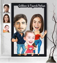 Kişiye Özel 3D  Ahşap Tablo Aile 30x40 -24