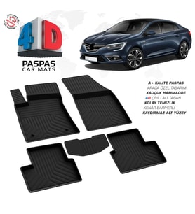 Renault Megane 4 Sedan 4D Araca Özel Havuzlu Kauçuk Paspas 2016 ve Üzeri