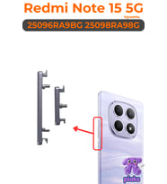 Redmi Note 15 5G Açma Kapama Ve Yan Ses Tuşu Plastik Düğme 25096RA9BG 25098RA98G Uyumlu
