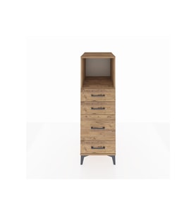 Kronos Dolap Tek Raflı 4 Çekmeceli 44x59x134 Çam-Çam