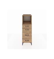 Kronos Dolap Tek Raflı 4 Çekmeceli 44x59x134 Çam-Çam