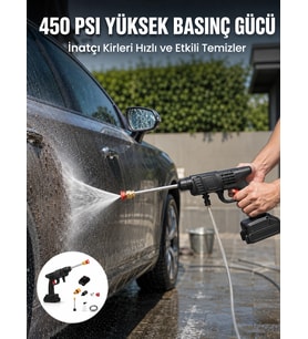 Kablosuz Taşınabilir Basınçlı Yıkama Tabancası Köpük Şişeli