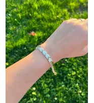 14K V Dizilim Taşlı Bileklik