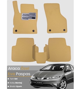 HONDA CİVİC EURO HATCHBACK (2003-2005) Uyumlu EVA Paspas Tam Set–Araca Özel Tasarım