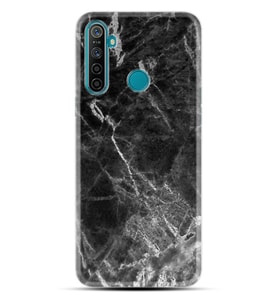 Realme 5i 5 Pro 6i 7 Pro 8 Kılıf Desemli Silikon Kara Mermer 1375