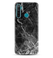 Realme 5i 5 Pro 6i 7 Pro 8 Kılıf Desemli Silikon Kara Mermer 1375