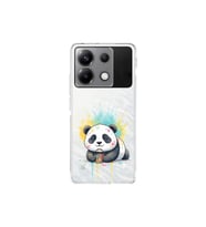 Poco X6 ile Uyumlu Splash Panda Tasarımlı Şeffaf Silikon Kılıf