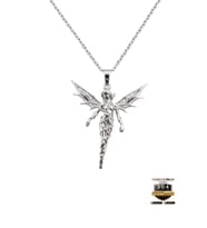 Peri Kızı Kolye, Kararmaz Silver Melek Kanatlı Premium Kadın Kolye Gümüş,Ahşap Kutu İçerisinde0023