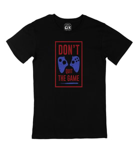 Kırmızı Don't Quit The Game Siyah Tişört