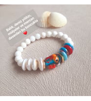 Okyanus Temalı Disk İnci Cam Doğal Taş Bileklik