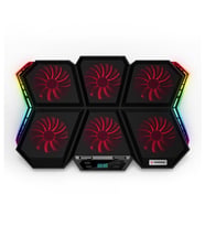 Rampage AD-RX44 X-GALE 6 Fanlı 12 RGB Işık Modlu 7 Kademe Standlı LCD Göstergeli Notebook Soğutucu