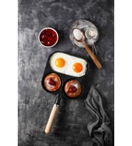 3 Bölmeli Çok Amaçlı Döküm Pankek Omlet Krep Kamp Tava