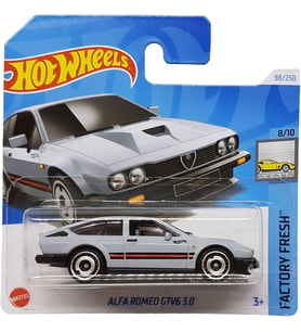 Hot Wheels - Alfa Romeo Gtv6 3.0 - Factory Fresh 8/10 - Htc53 - Kısa Kart - Gri - Mattel 2024 - 1:64 (Çok Renkli)