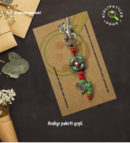 KirliPatiler Murano Cam Yılbaşı Noel Anahtarlık, Çanta Aksesuarı (03)