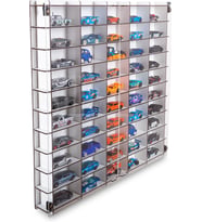 Kapaklı 1/64 Ölçek 50Araç Hotwheels Matchbox metal araç Uyumlu Model Oyuncak Araba Rafı-Beyaz