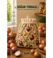 Nefes Alan Soğan Saklama Torbası – Hava Sirkülasyonlu Bez Soğan Depolama Çantası 35x35 cm - Uzun Süre Taze Saklama