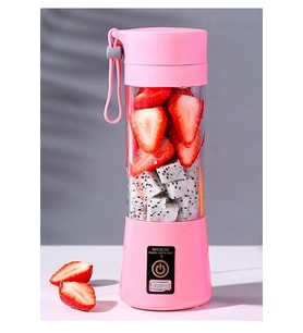 Pembe Şarjlı Meyve Sıkacağı Mini Mikser Taşınabilir El Blenderı Kişisel Mikser Usb Şarjlı Pembe