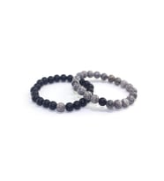 2 Adet Doğal Taş Bileklik  Jade Ve Onix