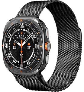 Lexroo Samsung ile Uyumlu Galaxy Watch 7 Ultra 47mm İçin Milano Loop Metal Hasırlı Kordon Manyetik