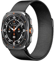 Lexroo Samsung ile Uyumlu Galaxy Watch 7 Ultra 47mm İçin Milano Loop Metal Hasırlı Kordon Manyetik