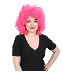 Animasyon Parti Ve Palyaço Peruğu - Neon Pembe