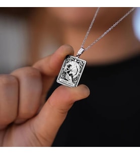 Kişiye Özel 925 Ayar Gümüş Özel Tasarım Yay Burç Kolye