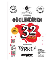 kitabın başkenti ankara yayıncılık 2025-2026 Müfredat Ankara Yayıncılık 6. Sınıf Güçlendiren 32 Haftalık Türkçe Kazanım Denemeleri (Çok Renkli)