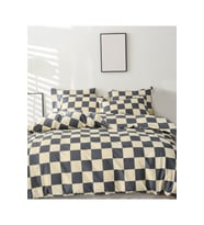 Ranforce Kumaşından Dama Desenli Çift Kişilik Nevresim Seti 200x220