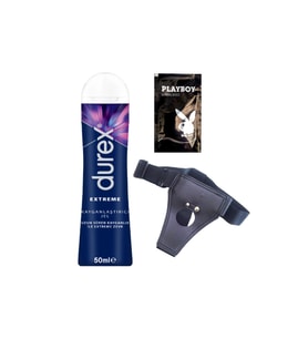 Durex Extreme AnalJel 50 ml + Siyah Deri Strap-On Kemeri + Hediye