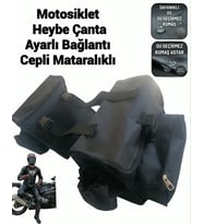 SEVBAGS MOTOSİKLET HEYBE ÇANTA CEPLİ MATARALIKLI AYARLI ASKILIK