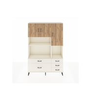 Arges Dolap 8 Raflı 5 Çekmeceli 3 Kapaklı 132x30x195 Aytaşı-Çam/Aytaşı