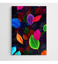 Renkli Yapraklar Modern Sanat Kanvas Tablo
