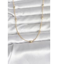CM 14K Gold Renk Damla Topçuk Model Zincirli 60 cm Kadın Kolye TJ-BKO10980