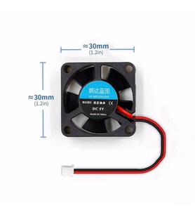 DC 5V FAN 30x30mm 3x3cm 0,2A 1800 rpm Raspberry PI 3 PI 2 Ras 3 B