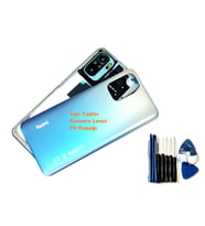 Tkgz Xiaomi Redmi NOTE 10 (4G) KASA Arka Pil Batarya Kapağı (TAMİR SETİ) MAVİ