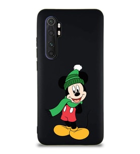 Xiaomi Mi Note 10 Lite Soft Premier Kapak Mickey Mouse-G Tasarımlı Silikon Kılıf - Siyah (Şeffaf)
