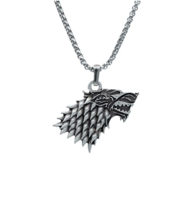 Game Of Thrones Kurt Örme Zincir Kolye - Gümüş Kaplama - Erkek Kadın Kolye - No:1359