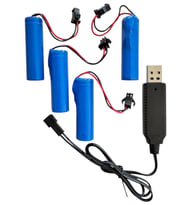 3.7 volt 800 Mah oyuncaklar için uyumlu şarjlı piller- 4 Adet Pil ve Şarj Aleti