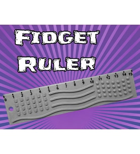 3D Baskı Dokunsal Fidget Cetveli - Kabartmalı Stres ve Odaklanma Oyuncağı - Gri